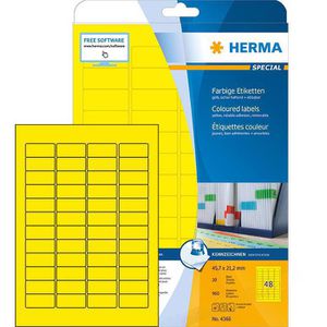 Herma Special 4366 Etiketten gelb 45.7 x 21.2mm, 960 Stück