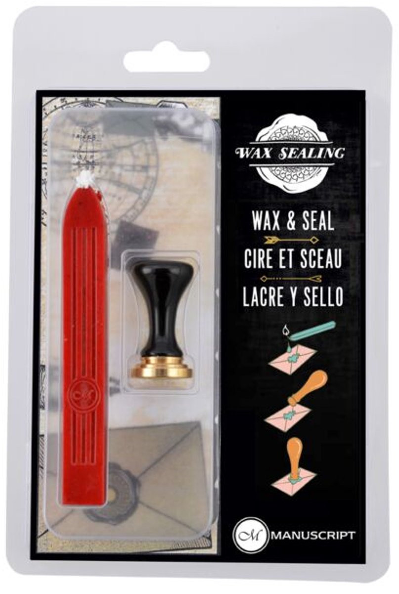 Manuscript Wax & Seal met handgreep - Letter O - Rood