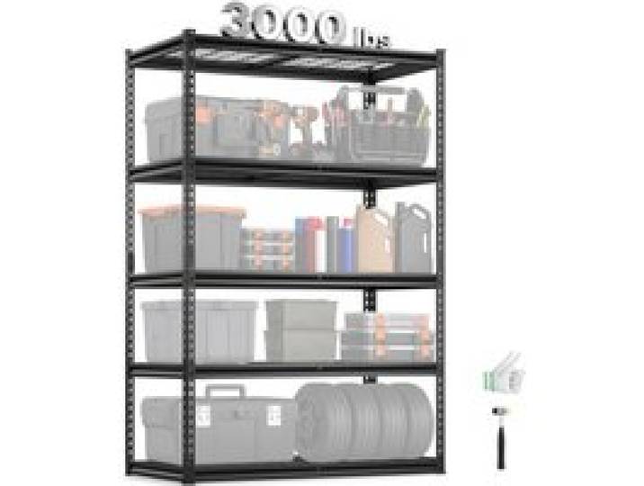 VEVOR Lagerregale, 1361kg, 5-stufiges Schwerlastregal für Garage, 609,6x1219,2x1828,8mm, verstellbare Steckregale für Industrieregale, Allzweckregal, Kellerregal für Küche, Lager, Keller, schwarz
