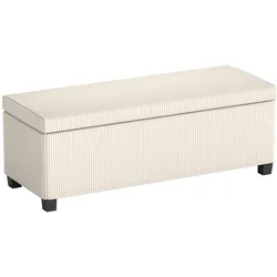 TRUHENBANK mit Cord-Optik, Stahlbeine, Beige