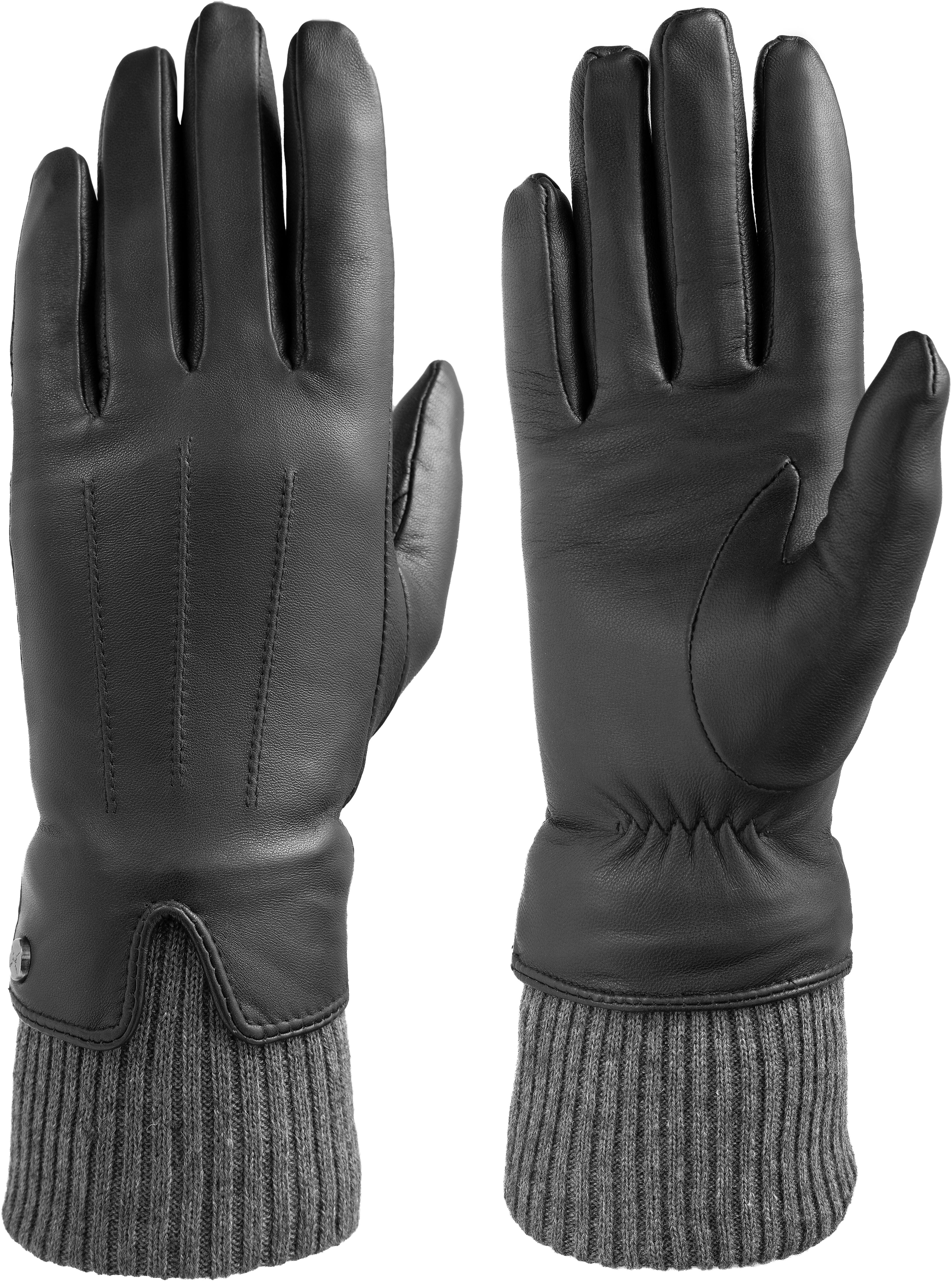 Lederhandschuhe PEARLWOOD, Damen, Gr. 7, schwarz, Ziegenleder, Handschuhe Lederhandschuhe, Touchscreen proofed - mit 10 Fingern bedienbar schwarz 7