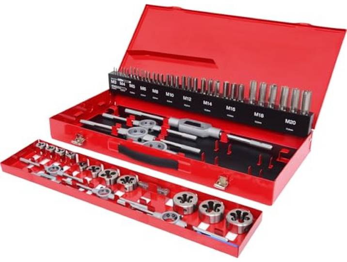 KS Tools 331.0654 HSS Schroefdraad-snijgereedschapset in cassette, 54-dlg