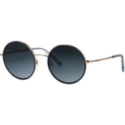 Sonnenbrille MARC O'POLO "Modell 508001", Damen, gold, blau, leicht glänzend, metallic, Sonnenbrillen Sonnenbrille, Form Rund, Logoschriftzug auf Bügel, Kombifassung