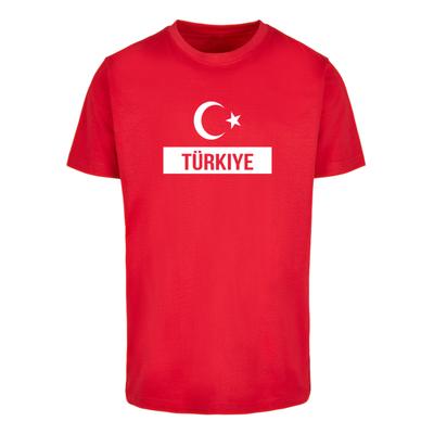 T-Shirt MERCHCODE "Merchcode Merchcode Football - Turkey T-Shirt 2", Herren, Gr. S, rot (cityrot), 100% Baumwolle, bedruckt, normal, Rundhals, Shirts T-Shirt
