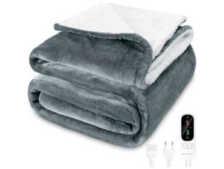 Couverture Chauffante Électrique Pid Chauffant pour Canapé Lit 180x160cm 2 Pces Arrêt Automatique 6 Gris Cir COUVERTURE CHAUFFANTE