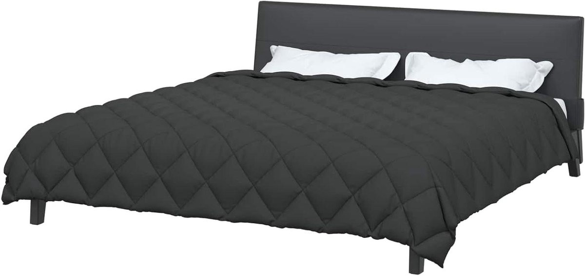 Warm winter dekbed met quilt ontwerp in antraciet, 240 x 200 cm, microvezel