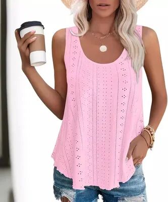 Daily Discovery Women's Sleeveless Tank Top Loose Casual Summer Round Neck Blouse pink xl