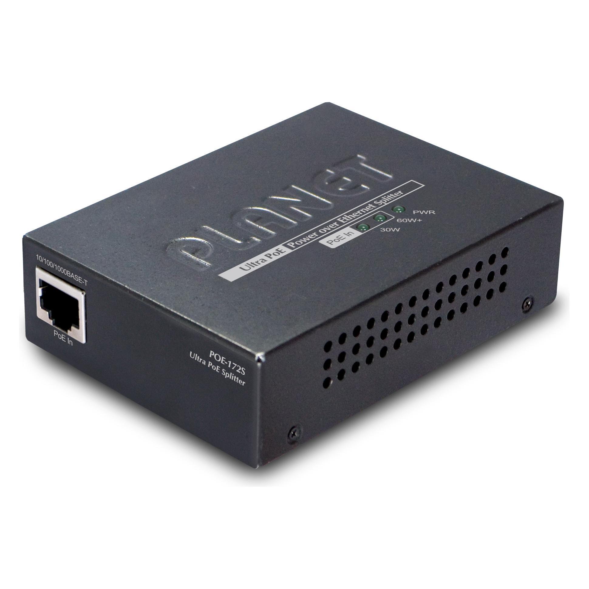 Planet POE-172S Schwarz Energie Über Ethernet (PoE) Unterstützung Netzwerksplitter (2 Ports) (POE-172S)