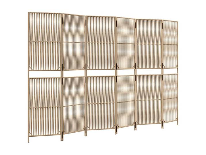 vidaXL Paravent, Raumteiler 6-tlg. Beige Poly Rattan