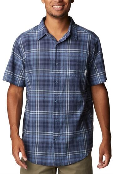Columbia Sportswear Columbia Under Exposure YD Short Sleeve Shirt Mens, Dark Mountain