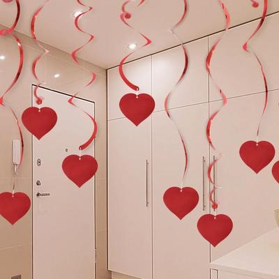 Uplift Essentials Heart Love Spiral Swirls 6 Pcs Romantic Hanging Garland Set Heart Love Spiral Swirls 6 Pcs Romantic Hanging Garland Set