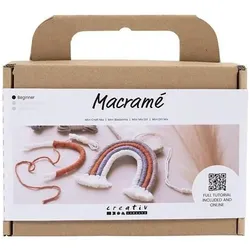 Creativ Company Mini Macramé Regenbogen, Handarbeitsset, Mehrfarbig