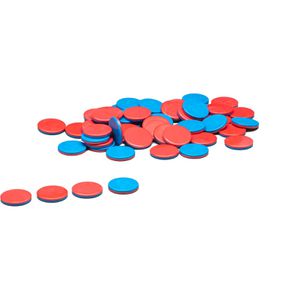 Wissner Lernspielzeug 50 Wendeplättchen rot / blau, ab 6 Jahre, Zahlen & Rechnen lernen