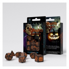 Q-Workshop Halloween Pumpkin Black & orange Dice Set (7) - englisch 285567