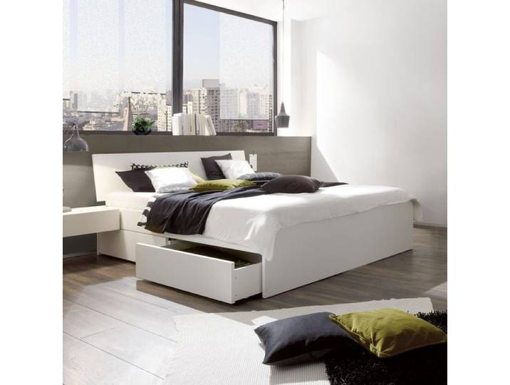 Bett Liverpool Komfort mit Schubkasten 160x200cm Weiß klassischer Stil, Soft-Close