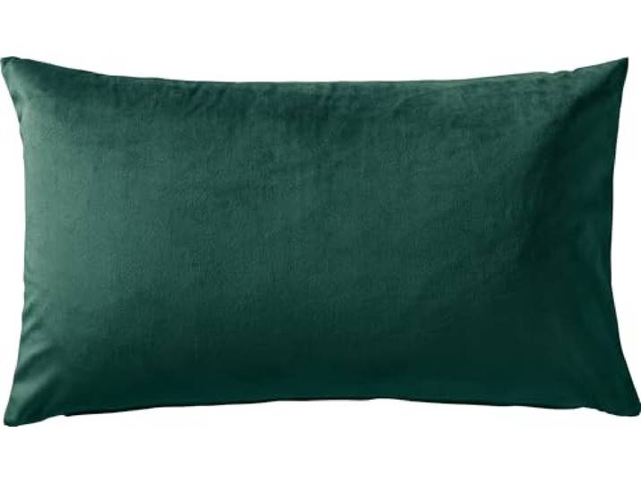 REDBEST Kissenhülle Kingsville Nicky-Velours Uni dunkelgrün Größe 30x50 cm - samtig-weicher Stoff, sanft zur Haut und warm im Griff