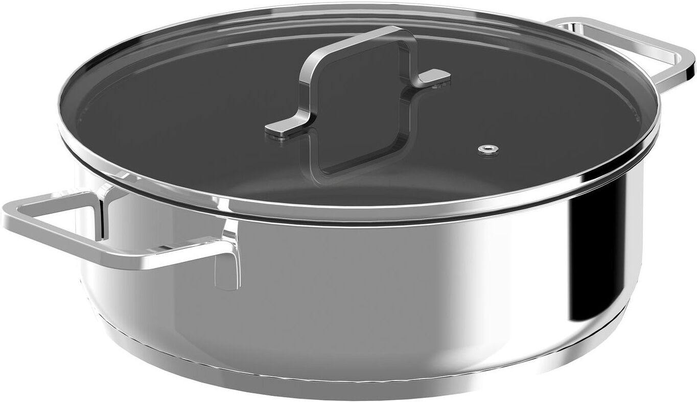 Kochtopf BERGHOFF "Helix 28 cm", silber (metall), B:29,8cm H:14,1cm L:40,3cm Ø:28cm, Töpfe, Kochtopf metall Ø 28cm + Höhe 14,1cm