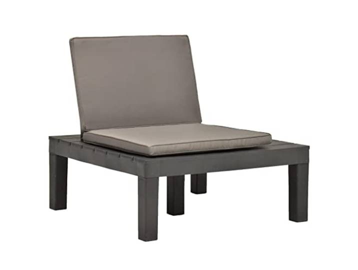 TUERYAFEK Kunststoff Lounge Sessel Anthrazit mit Polster Wetterbeständig, Pflegeleicht, Dick Gepolsterte Kissen, Leichtes Design, Kein Zusammenbau