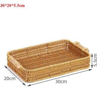 Friendly Fresh Finds Handwoven Rattan Serving Basket For Snacks And Tea 30 20 5.5cm