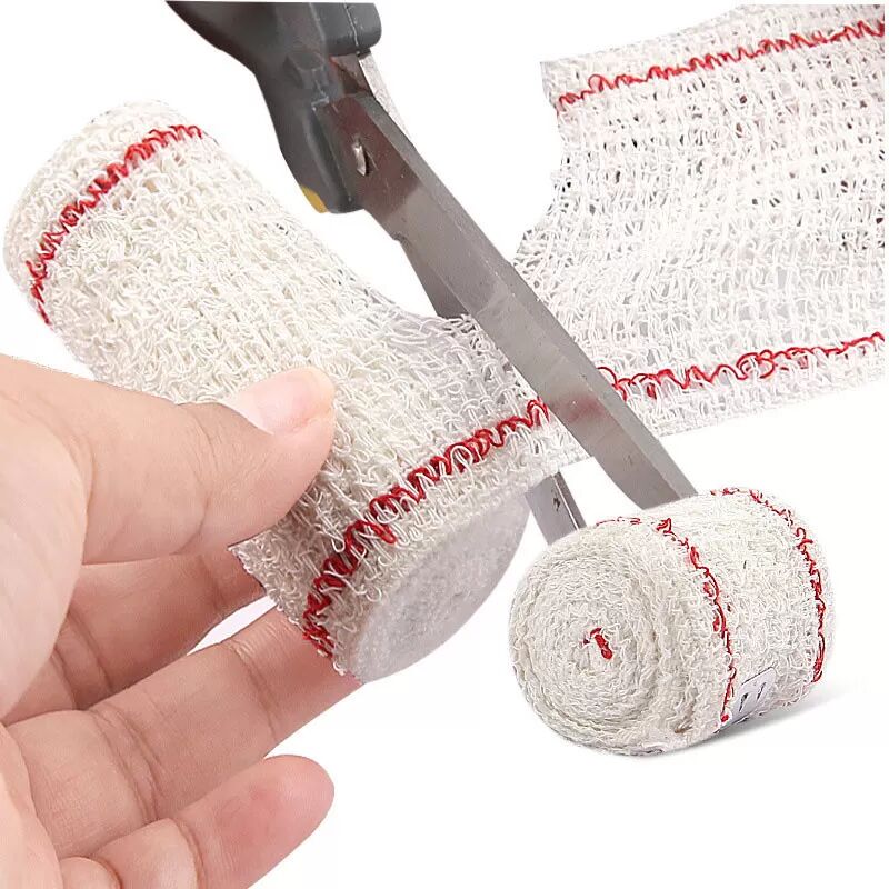 INF Elastische Binde mit roter Linie - 4er Pack 10x10x4,5 cm