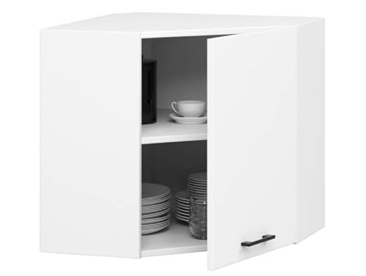 BDW - Küchenschrank Hängend Ecke - Oberschrank Küche - Weiß - 60x30x58cm - mit Griff - Eckschrank, Küchenschränke Einzeln, Wandschrank, Küchenhängeschrank - OLIWIA1 STK