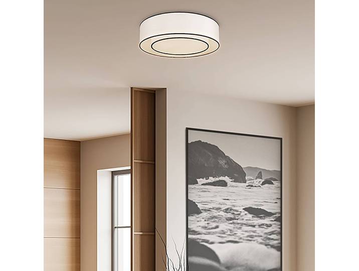 Plafonnier Bergamo - Type B Ø 52cm Blanc Lin E27