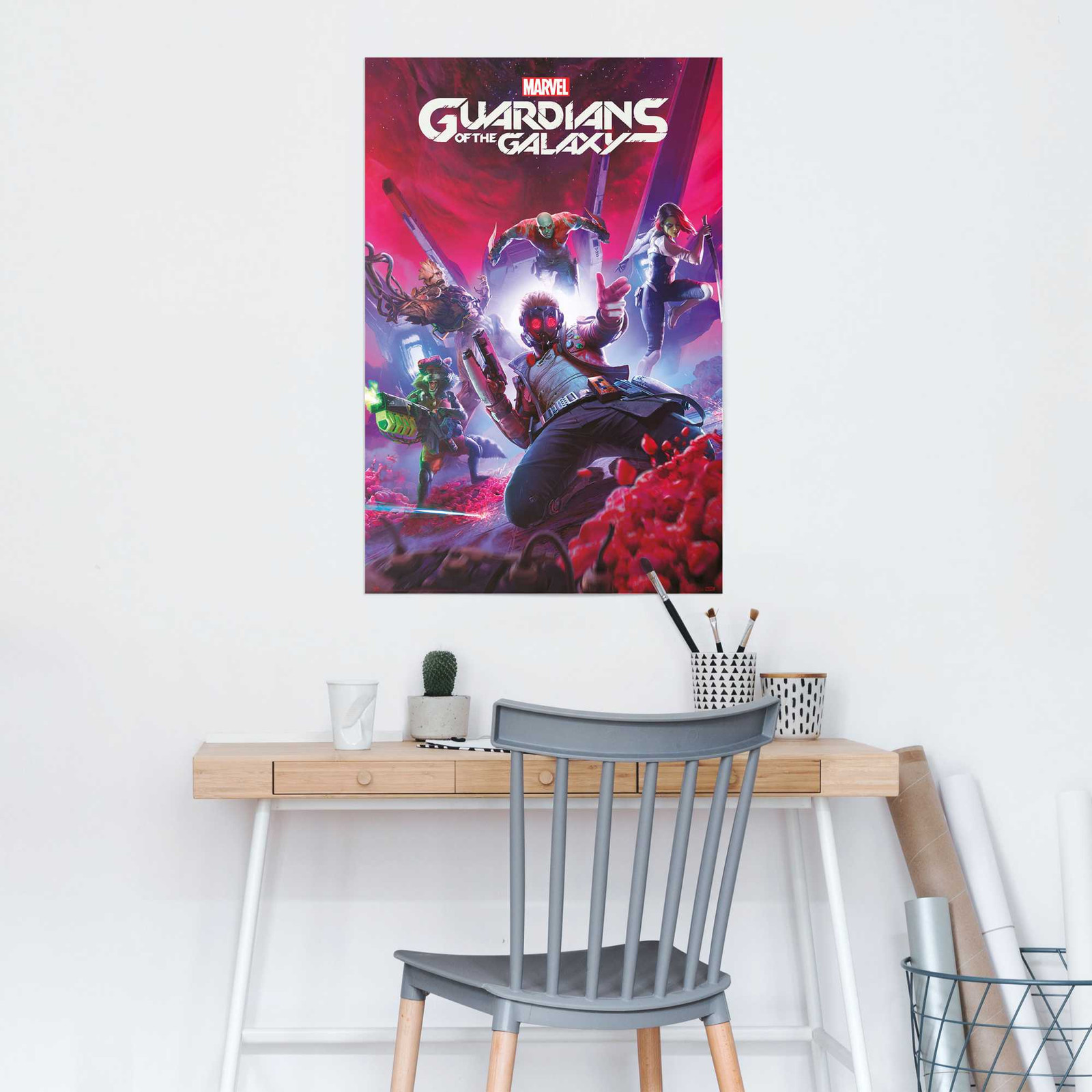 home24 Poster Guardians Of The Galaxy, papier, violet, 61 x 92 cm