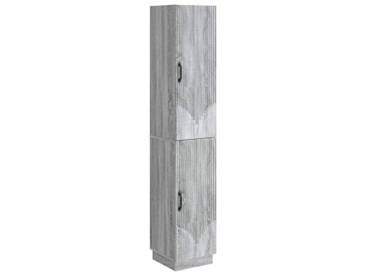 PUGYNBK Schrank Sonoma Grau Holz Technik 2-teilig Organisierte Aufbewahrung, modernes Design, praktische Fächer, Verwendung im Innen- und Außenbereich