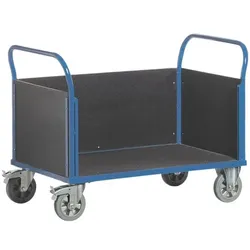 ROLLCART Vierwandwagen 100x67 cm Ladefläche blau, 117x99x70 cm