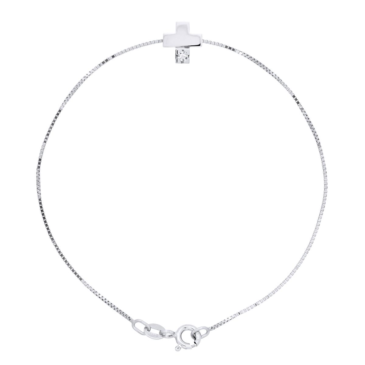 Diamond Bracelet CROSS Natural 0,030 Cts 925