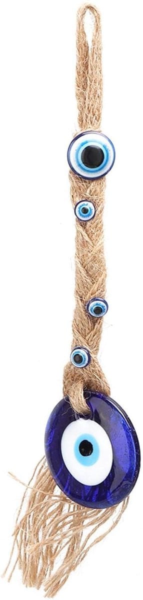 Turks Glas Amulet Blauw Oog Decoratie - Handgemaakt Glasmozaïek - Blauw - 13 cm