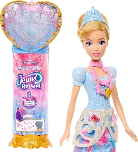 Mattel Disney Princess Cinderella Jewel Reveal verrassingspop met accessoires en sieraden