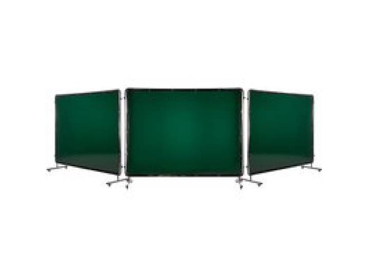 VEVOR Écran de Soudage 3 Panneaux Rideau de Soudage avec Cadre 1,74 x 2,34 m Écran Protection Soudure Mobile Vinyle Ignifuge 12 Roulettes, Protection UV 6 Niveaux, pour Atelier, Industrie, Vert Foncé