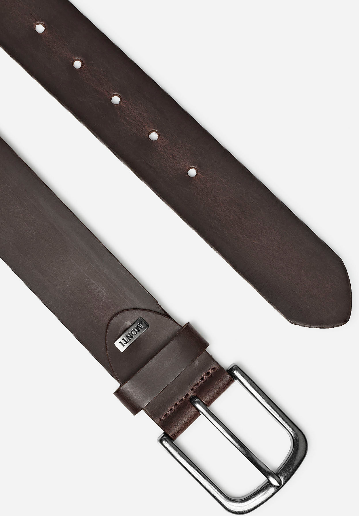 Ledergürtel MONTI "NASHVILLE", Herren, Gr. 85, braun (braun uni), Rindsleder, used, Gürtel Ledergürtel, 4,0 cm breit, Jeans-Casual, kürzbar, bis Gr. 150 cm braun uni 85