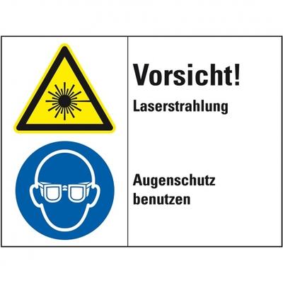 Aufkleber I Kombischild Vorsicht! Laserstrahlung - Augen..., Folie, 200x150mm, ISO 3864-2