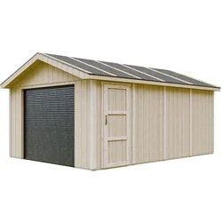 GARAGE Premium Qualität 17 m2- L378xB530 cm - Konstruktion aus LP Smartside-Panels - Gartenhaus M991B