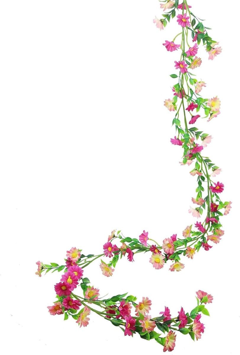 Kunstmatige bloemenslinger Nep klimop Roze - 2 meter