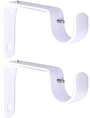 Urbanest "Long Adjustable Solid Zinc Curtain Rod Bracket Wall Holder, Fits to 1"", 1-1/8"", and 1-1/4"" Rod, 2 Pieces"