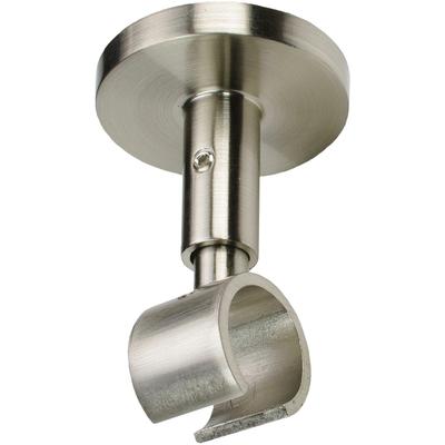 Gardinenstangenhalter LIEDECO "Deckenträger, Träger 1-läufig "France" - 1 Stück" Gr. 1, silber (edelstahlfarben), L:6cm, Gardinenstangenhalterungen, Halter, Träger für Stangen, Rohre 20 mm