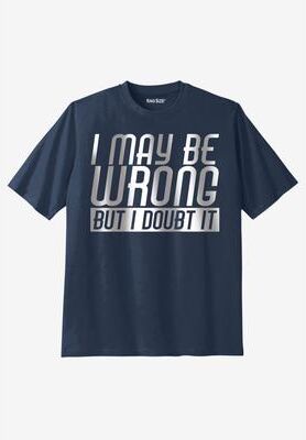 Men's Big & Tall KingSize Slogan Graphic T-Shirt by KingSize in Wrong (Size 2XL)