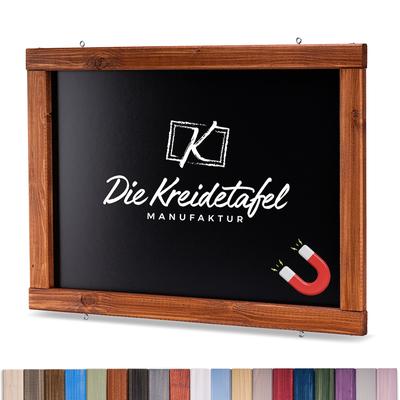 Die Kreidetafel Manufaktur Magnetische Kreidetafel - Magnettafel mit Holzrahmen / Teak 60x40cm