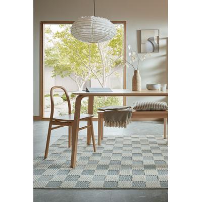 Designteppich FLAIR RUGS "MUTED CHECKERBOARD", grau (blau), B:194cm H:4mm L:290cm, Baumwolle, Polyester, Teppiche, Waschbarer Teppich, Modernes Schachbrettmuster