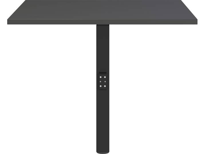 Tischelement GERMANIA Mailand , grau (graphit, schwarz, graphit), B:80cm H:91cm T:80cm, Tische, Tischelement, Mechanisch höheneinstellbare Eckverbindung