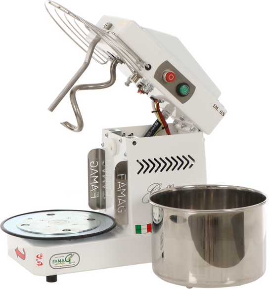 Spiralkneter Famag Grilletta IM 6 S - 10 Geschwindigkeiten - Hohe Hydration - kippbarer Kopf - Display LCD - Schüsselinhalt 6 kg/11 l