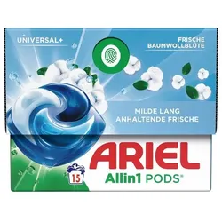 ARIEL Waschmittel-Pods »UNIVERSAL+ Allin1 PODS Frische Baumwollblüte« 15 WL grau