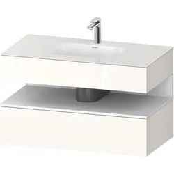 Duravit Collection One Einbauwaschtisch mit Konsolenwaschtischunterbau, 1000x550x600mm, Nische Weiß Matt, QA4786018220000, Farbe: Weiß Hochglanz