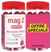 MAG 2 Gommes Nervosité Fatigue Framboise Lot de 2 x 45 Unités - Lot 2 x 45 gummies