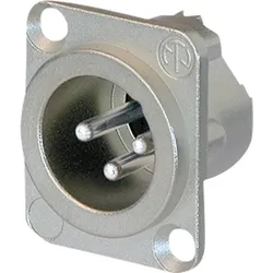 Neutrik XLR 3P Chassis - male Silberkontakte - Nickelgehäuse