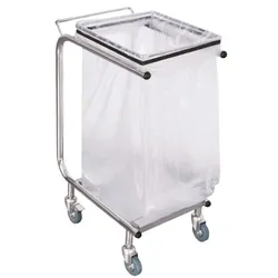 WAS Müllbeutelwagen silber, 35x80x51 cm
