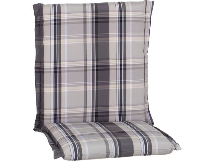 Gardenson Sesselauflage, Beige, Textil, Karo, Füllung: Schaumstoff, Fleece, 52x8x100 cm, wetterfest, mittels Bändern zu befestigen, mittels Gurtband zu befestigen, bügelfrei, formstabil, für den Aussenbereich geeignet, Gartenmöbel, Gartenkissen & Auflagen, Sesselauflage
